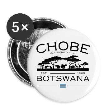 Chobe Nationalpark Botswana Safari - Buttons groß 56 mm (5er Pack) - Weiß - Vorne