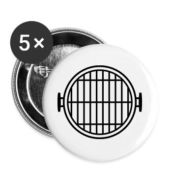 Grill - Buttons groß 56 mm (5er Pack) - Weiß - Vorne