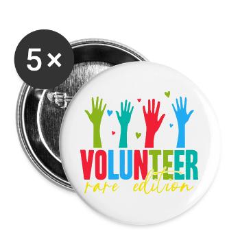 Volunteer Appreciation Rare Edition Volunteer - Buttons groß 56 mm (5er Pack) - Weiß - Vorne