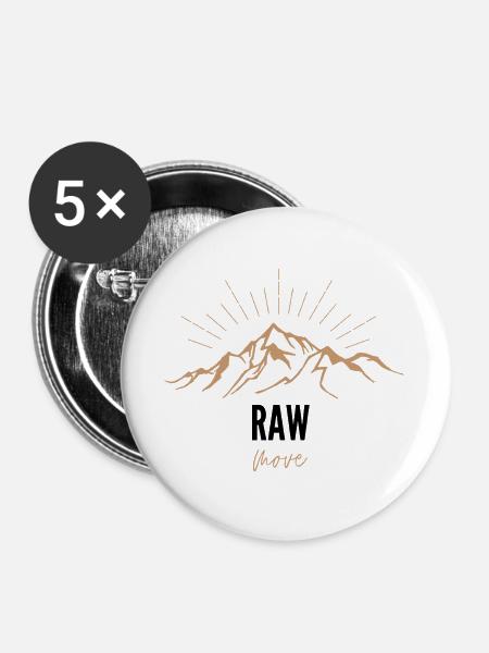 Bergkette Sonnenaufgang Move - Buttons groß 56 mm (5er Pack) - Weiß