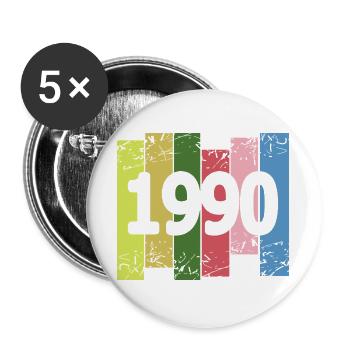 1990 - Buttons groß 56 mm (5er Pack) - Weiß - Vorne