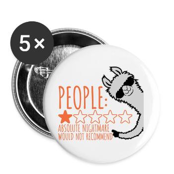 People Absolute Nightmare 1 Stern Review Lama Text - Buttons groß 56 mm (5er Pack) - Weiß - Vorne