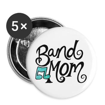 Band-Mama-Skript mit Anmerkung - Buttons groß 56 mm (5er Pack) - Weiß - Vorne