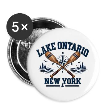 Lake Ontario, New York, USA  - Buttons groß 56 mm (5er Pack) - Weiß - Vorne