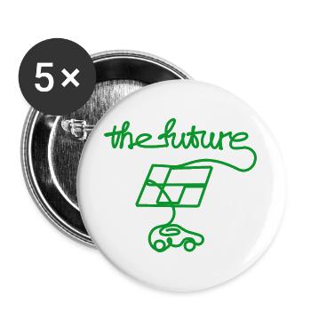 thefuture_solar_car - Buttons groß 56 mm (5er Pack) - Weiß - Vorne