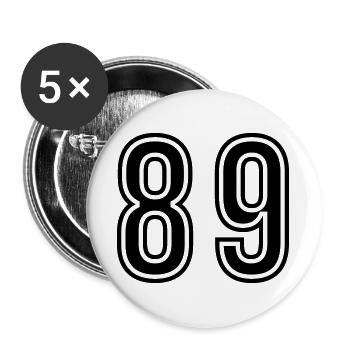 89 Zahl symbol - Buttons groß 56 mm (5er Pack) - Weiß - Vorne