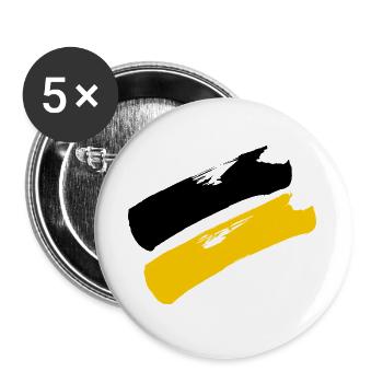 Baden-Württemberg Flagge  - Buttons groß 56 mm (5er Pack) - Weiß - Vorne