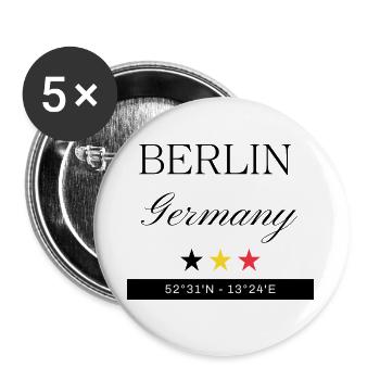 Berlin Deutschland Souvenir – Reise minimalistisch - Buttons groß 56 mm (5er Pack) - Weiß - Vorne