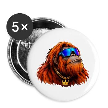 orang-utan-cyber-chain - Buttons groß 56 mm (5er Pack) - Weiß - Vorne