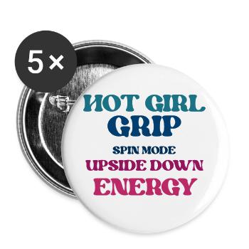 Upside-Down Energy Spin - Buttons groß 56 mm (5er Pack) - Weiß - Vorne