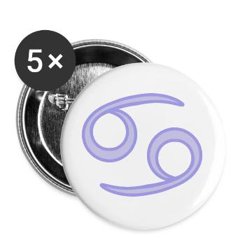Krebs-Sternzeichen-Symbol Pastel Lila - Buttons groß 56 mm (5er Pack) - Weiß - Vorne