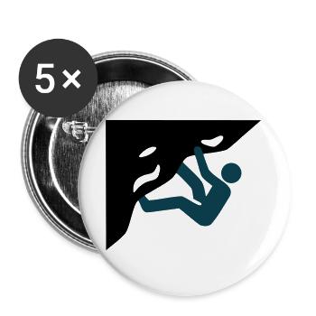 Hallenklettern Silhouette Icon - Buttons groß 56 mm (5er Pack) - Weiß - Vorne