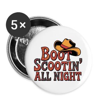 Boot Scooting LIne Dance - Buttons groß 56 mm (5er Pack) - Weiß - Vorne