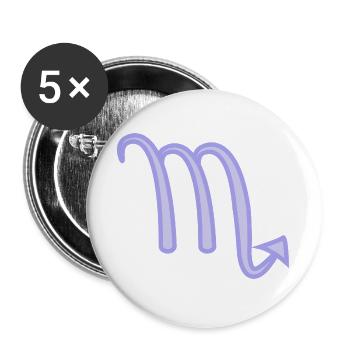 Skorpion-Sternzeichen-Symbol Pastel Purple - Buttons groß 56 mm (5er Pack) - Weiß - Vorne