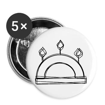 Schwibbogen handgezeichnet - Buttons groß 56 mm (5er Pack) - Weiß - Vorne