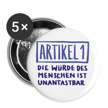 Artikel 1  - Buttons groß 56 mm (5er Pack) - Weiß - Vorne