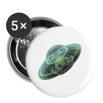 Röntgen Untertasse Ufo Aliens - Buttons groß 56 mm (5er Pack) - Weiß - Vorne