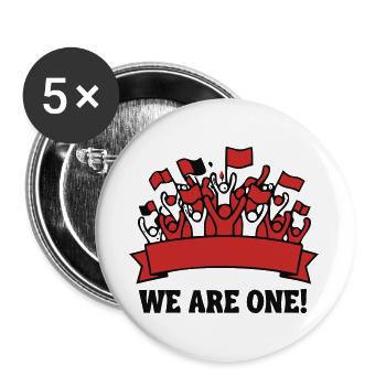 Fankurve We Are One Logo - Buttons groß 56 mm (5er Pack) - Weiß - Vorne