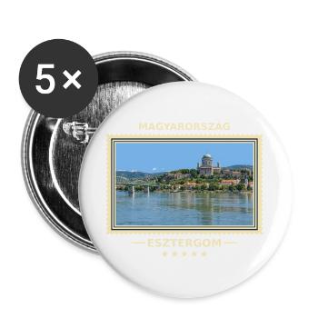 Ungarn Esztergom Vintage Reisemarke - Buttons groß 56 mm (5er Pack) - Weiß - Vorne