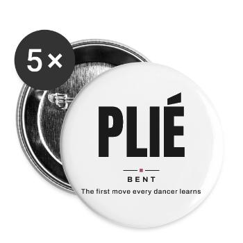 Gefaltet — Gebogen | Wahrer Ballettwortschatz - Buttons groß 56 mm (5er Pack) - Weiß - Vorne