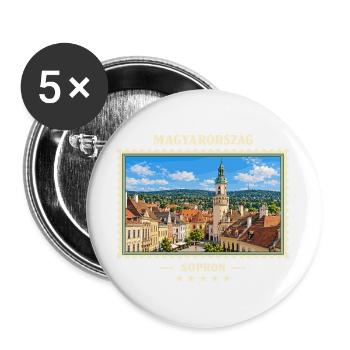 Ungarn Sopron Vintage Reisemarke - Buttons groß 56 mm (5er Pack) - Weiß - Vorne