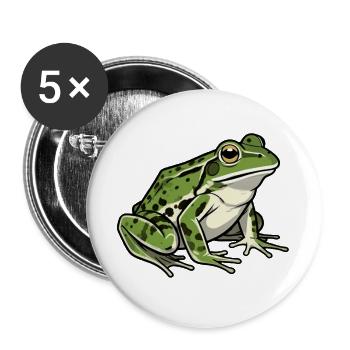 Frosch  - Buttons groß 56 mm (5er Pack) - Weiß - Vorne