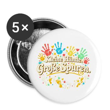 Abschiedsgeschenk Erzieherin Tagesmutter Kita - Buttons groß 56 mm (5er Pack) - Weiß - Vorne