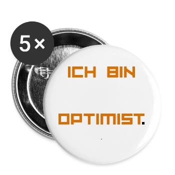 ICH_BIN_OPTIMIST-_ Part 1 - Buttons groß 56 mm (5er Pack) - Weiß - Vorne