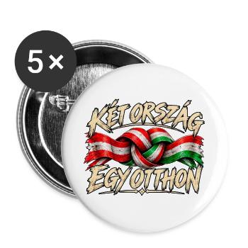 Ungarn Österreich – We Are Family - Buttons groß 56 mm (5er Pack) - Weiß - Vorne
