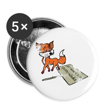 Fuchs voller Möglichkeiten - Buttons groß 56 mm (5er Pack) - Weiß - Vorne