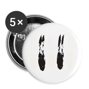 Pinselstrich Muster - Tusche Kontrast Streifen  - Buttons groß 56 mm (5er Pack) - Weiß - Vorne