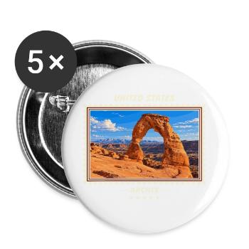Vereinigte Staaten Arches Vintage Reisemarke - Buttons groß 56 mm (5er Pack) - Weiß - Vorne