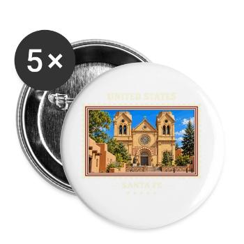Vereinigte Staaten Santa Fe Vintage Reisemarke - Buttons groß 56 mm (5er Pack) - Weiß - Vorne