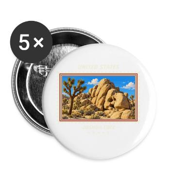 Vereinigte Staaten Joshua Tree Vintage Reisemarke - Buttons groß 56 mm (5er Pack) - Weiß - Vorne