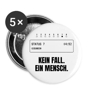 Kein Fall. Ein Mensch. Rettungsdienst - Buttons groß 56 mm (5er Pack) - Weiß - Vorne