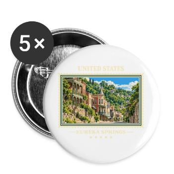 Vereinigte Staaten Eureka Springs Vintage Reisemar - Buttons groß 56 mm (5er Pack) - Weiß - Vorne