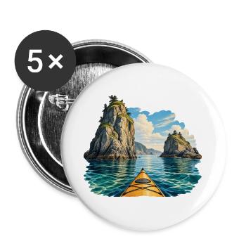 Durch die Sea-Stack Passage - Buttons groß 56 mm (5er Pack) - Weiß - Vorne