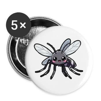Kawaii Comic Mücke Fliege Geschenk  - Buttons groß 56 mm (5er Pack) - Weiß - Vorne