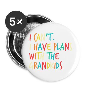 Grandfather Grankids Gramps Granddad Grandpa - Buttons groß 56 mm (5er Pack) - Weiß - Vorne