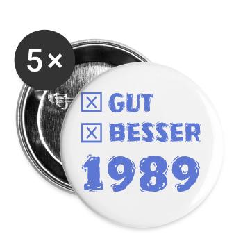 1989 - Buttons groß 56 mm (5er Pack) - Weiß - Vorne
