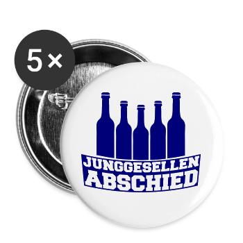 Junggesellenabschied Bierflaschen Silhouette - Buttons groß 56 mm (5er Pack) - Weiß - Vorne