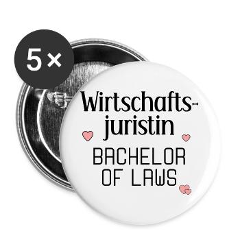 Studium Abschluss Wirtschaftsjuristin - Buttons groß 56 mm (5er Pack) - Weiß - Vorne