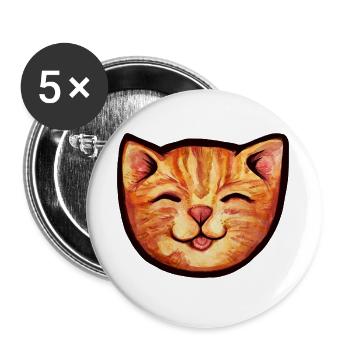Sonnenkat Aquarell Lächeln - Buttons groß 56 mm (5er Pack) - Weiß - Vorne