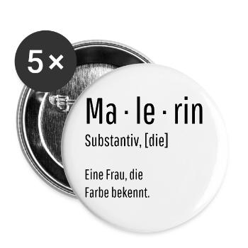 Malerin Substantiv Definition Maler Geschenk - Buttons groß 56 mm (5er Pack) - Weiß - Vorne