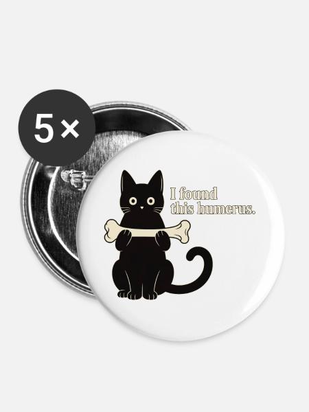Humerusfund - Buttons groß 56 mm (5er Pack) - Weiß