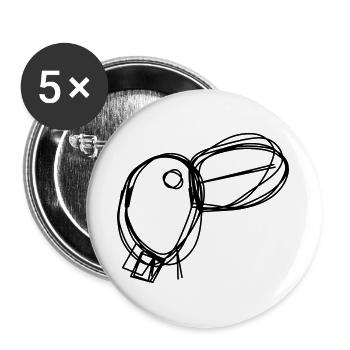 Tukan handgezeichnet - Buttons groß 56 mm (5er Pack) - Weiß - Vorne
