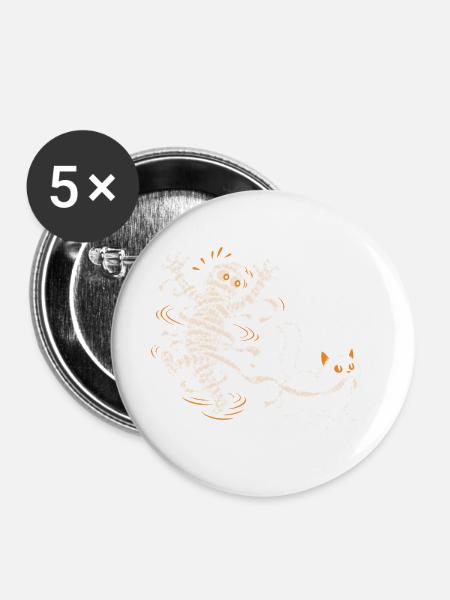 Die Katze und die Mumie - Buttons groß 56 mm (5er Pack) - Weiß
