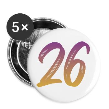 26 - Buttons groß 56 mm (5er Pack) - Weiß - Vorne
