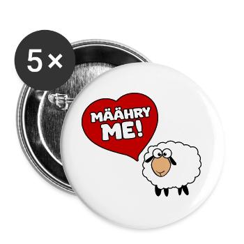 Määhry me! Heiratsantrag vom Schaf - Buttons groß 56 mm (5er Pack) - Weiß - Vorne