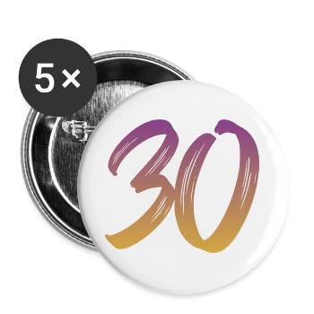 30 - Buttons groß 56 mm (5er Pack) - Weiß - Vorne